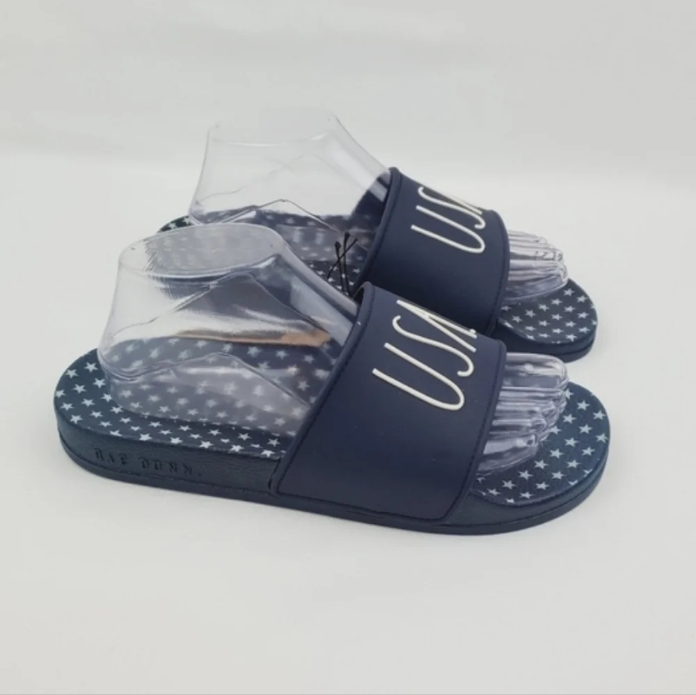 Rae Dunn USA star slide Sandals size 8